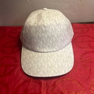 Michael Kors White Monogram Cap
